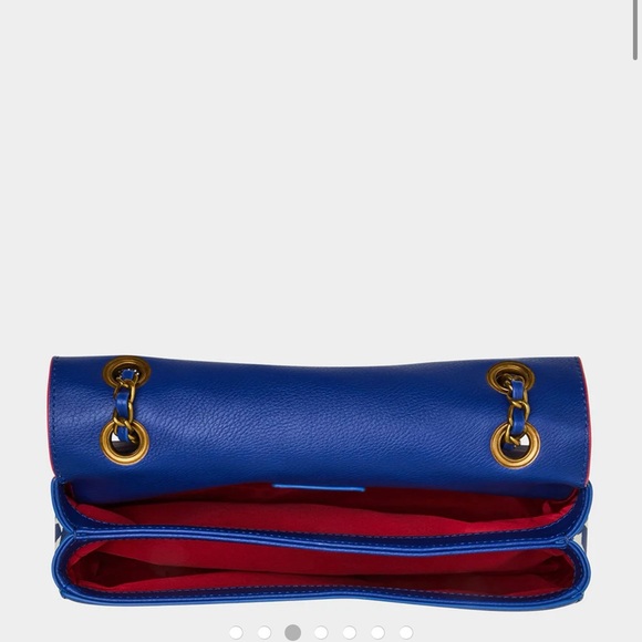 BETSY JOHNSON Freedom Crossbody Rhinestone Patriotic Red White Blue Bag USA FLAG - Picture 7 of 13